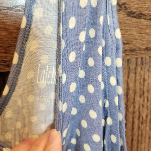 Latched Mama Blue Polka Dot NURSING Romper - Picture 2 of 2